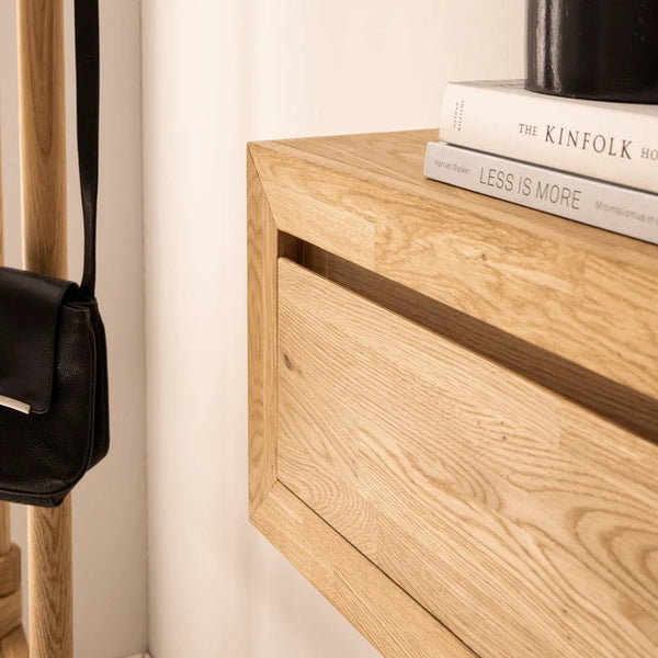 NordicStory schwebendes Sideboard Konsolentisch aus massiver Eiche