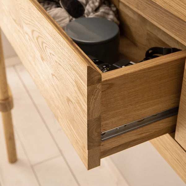 NordicStory schwebendes Sideboard Konsolentisch aus massiver Eiche