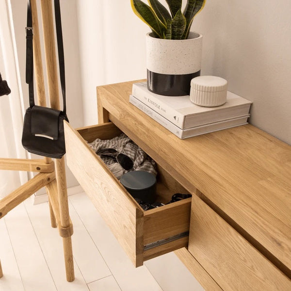 NordicStory schwebendes Sideboard Konsolentisch aus massiver Eiche