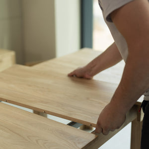 NordicStory Ausziehbarer Esstisch aus massivem Eichenholz