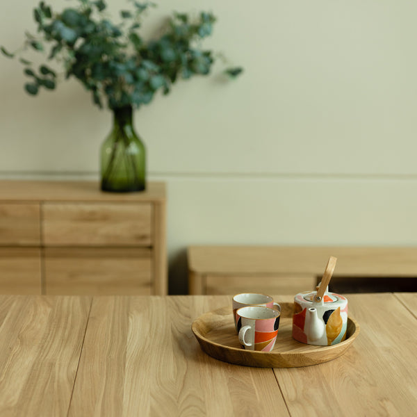 NordicStory Ausziehbarer Esstisch aus massivem Eichenholz