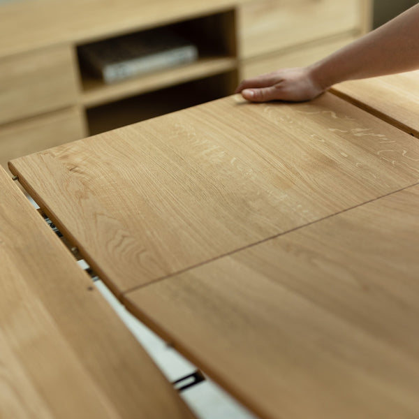 NordicStory Ausziehbarer Esstisch aus massivem Eichenholz