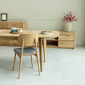 NordicStory Ausziehbarer Esstisch aus massivem Eichenholz