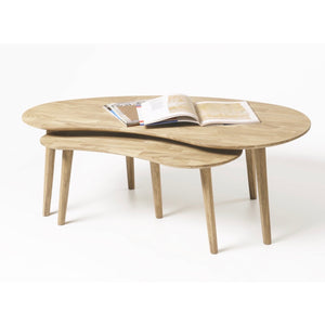 NordicStory Stapelbarer Couchtisch aus massiver Eiche