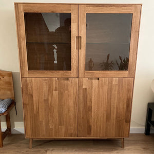 NordicStory Massiver Eichenschrank Vitrine