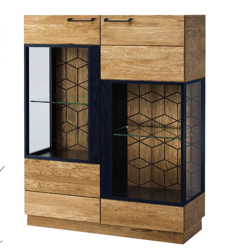 LoftStory Vitrine aus Eichenholz Nordisches Industriedesign