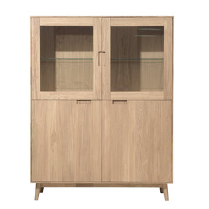 NordicStory Massiver Eichenschrank Vitrine