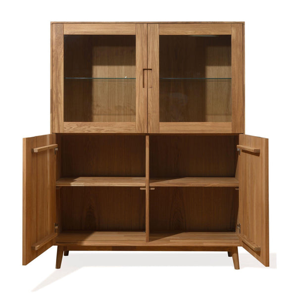 NordicStory Massiver Eichenschrank Vitrine