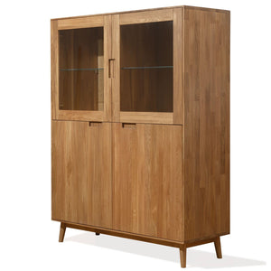 NordicStory Massiver Eichenschrank Vitrine