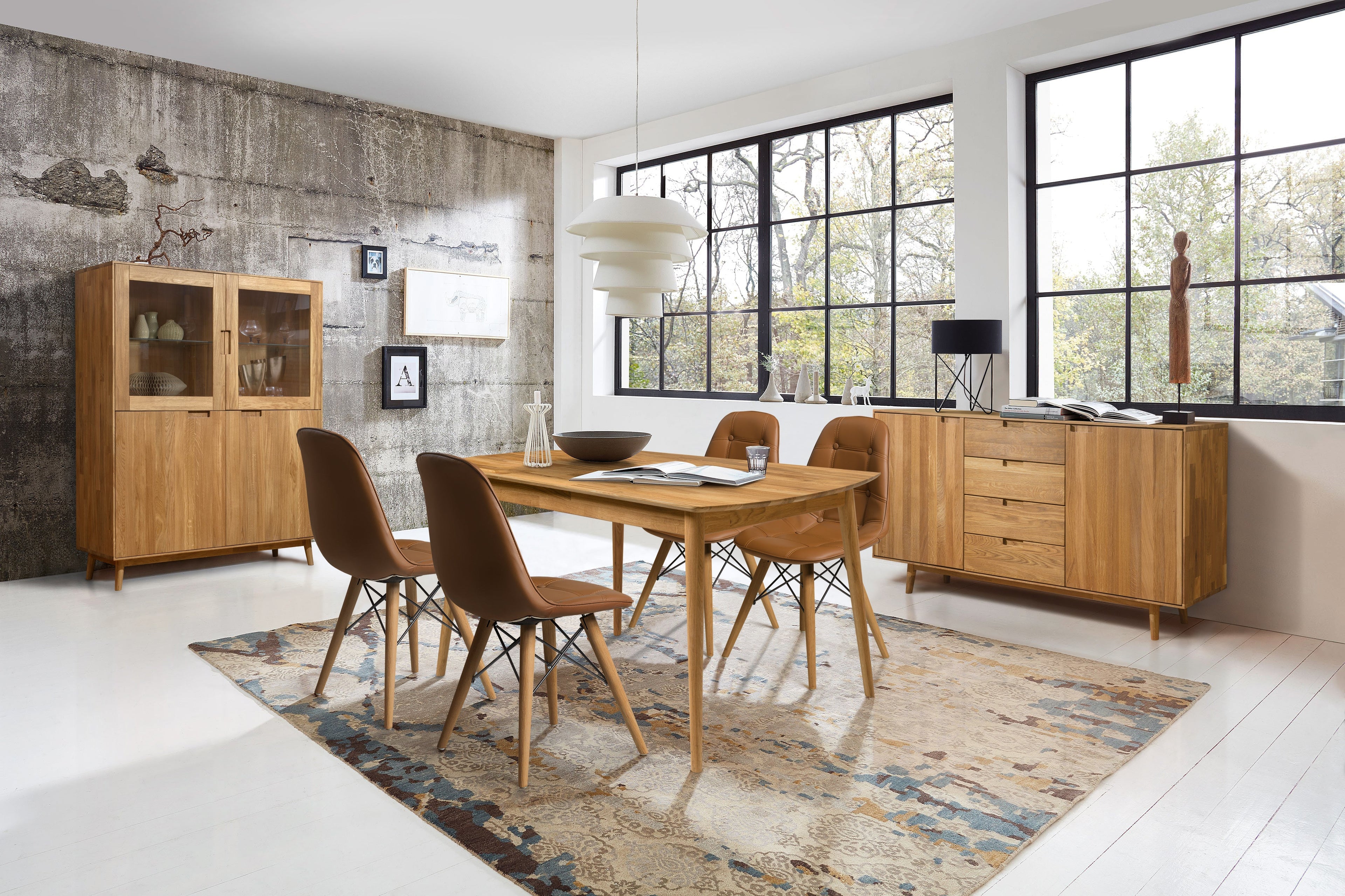 NordicStory, Möbel, Massivholz Eiche, Haus, Esszimmer, Sideboard, Esstisch, Vitrine, Konsolentisch