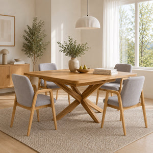 Set aus 2 oder 4 Esszimmerstühlen aus massiver Eiche Chill, gepolstert | VESKOR