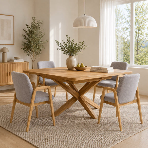 Set aus 2 oder 4 Esszimmerstühlen aus massiver Eiche Chill, gepolstert | VESKOR