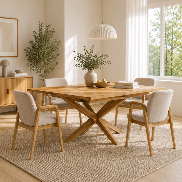 Set aus 2 oder 4 Esszimmerstühlen aus massiver Eiche Chill, gepolstert | VESKOR
