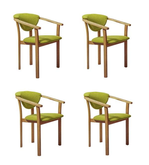 2er oder 4er Pack Alexis Esszimmerstühle, Gestell aus massiver Eiche, Polsterung in Living Green | NordicStory