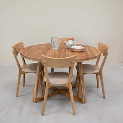 2er- oder 4er-Pack Eiche massiv Esszimmerstühle Diana Beige | NordicStory