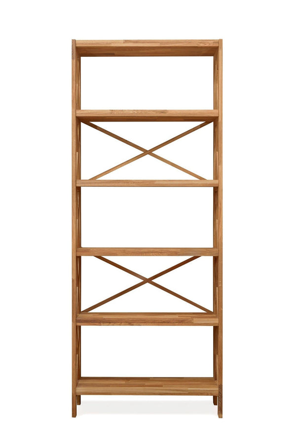 Bücherregal Bücherregal aus massiver Eiche Royal, 79 x 30 x 198 cm, NordicStory