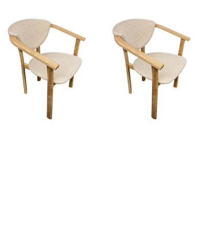 2er- oder 4er-Pack Alexis Esszimmerstühle, Gestell Eiche massiv, Polsterung Beige | NordicStory