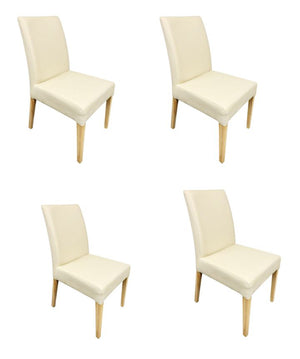 2er- oder 4er-Pack Malaga Esszimmerstühle, Gestell Eiche massiv, Polsterung Beige | NordicStory