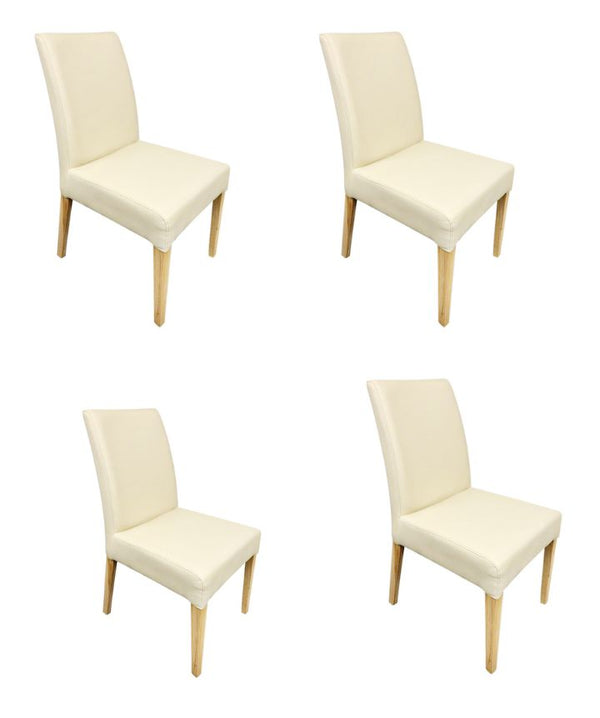 2er- oder 4er-Pack Malaga Esszimmerstühle, Gestell Eiche massiv, Polsterung Beige | NordicStory