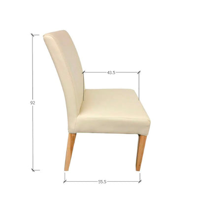 2er- oder 4er-Pack Malaga Esszimmerstühle, Gestell Eiche massiv, Polsterung Beige | NordicStory