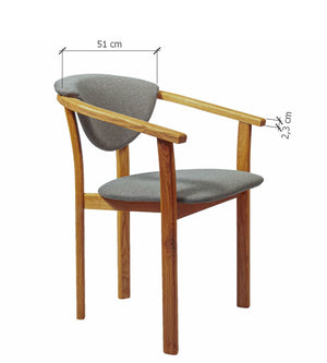 2er- oder 4er-Pack Alexis Esszimmerstühle, Gestell aus massiver Eiche, gepolstert in der Farbe Nordisch Grau | NordicStory