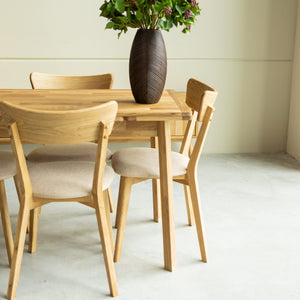 2er- oder 4er-Pack Eiche massiv Esszimmerstühle Diana Beige | NordicStory