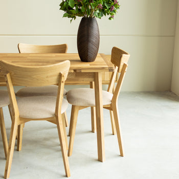 2er- oder 4er-Pack Eiche massiv Esszimmerstühle Diana Beige | NordicStory
