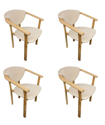 2er- oder 4er-Pack Alexis Esszimmerstühle, Gestell Eiche massiv, Polsterung Beige | NordicStory