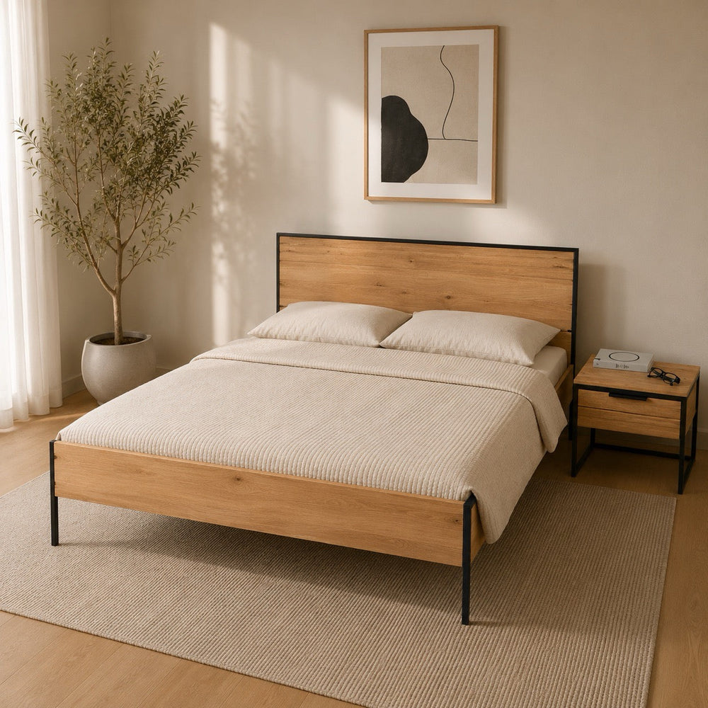 Bett aus massiver Eiche Runa | NordicStory