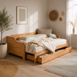 Ausziehbares Bett aus massiver Eiche Frida | NordicStory