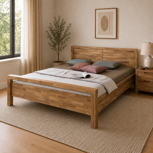 Bett aus massiver Eiche Next | NordicStory