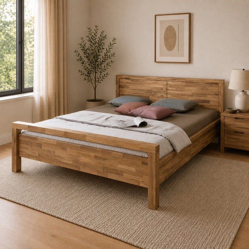 Bett aus massiver Eiche Next | NordicStory