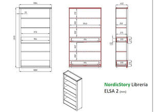 Bücherregal mit 2 Schubladen aus massiver Eiche wood Elsa 2 | NordicStory