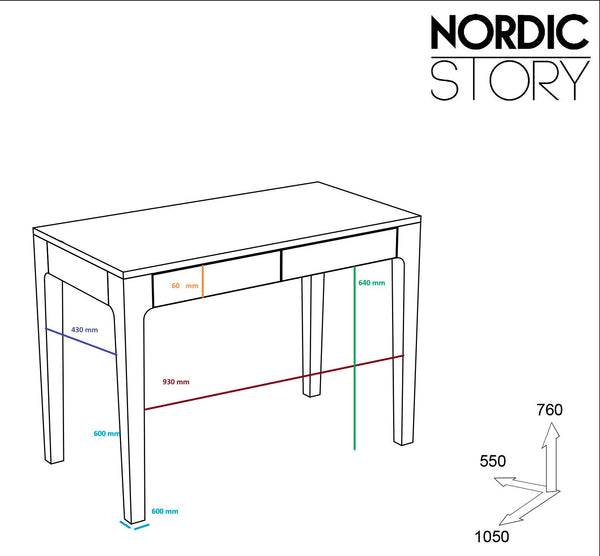 Schreibtisch aus massiver Eiche Axel I | NordicStory
