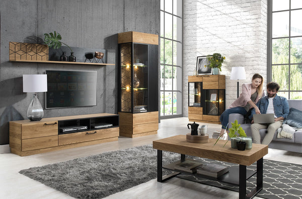 Vitrine aus massiver Eiche MOZAIK 12 | LoftStory