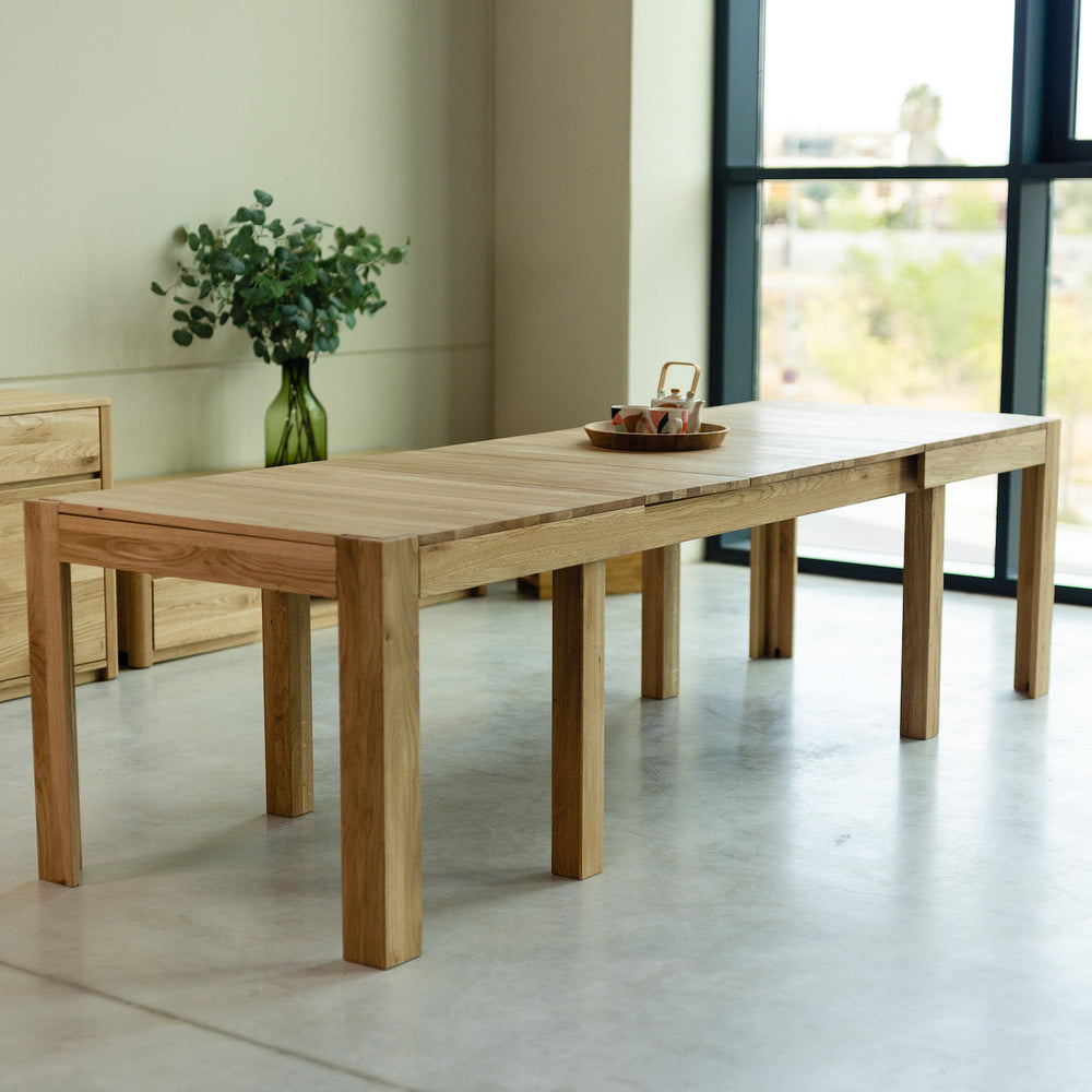 Esstisch aus massiver Eiche Ausziehbarer 160-280 x 90 cm