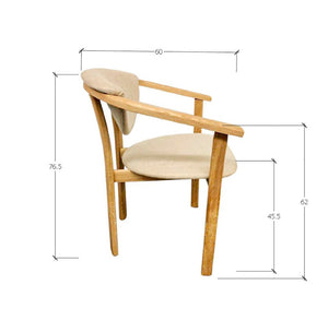 Set aus 2 oder 4 Esszimmerstühlen aus massiver Eiche Alexis, Bezug in Beige | NordicStory
