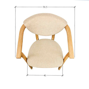 Set aus 2 oder 4 Esszimmerstühlen aus massiver Eiche Alexis, Bezug in Beige | NordicStory