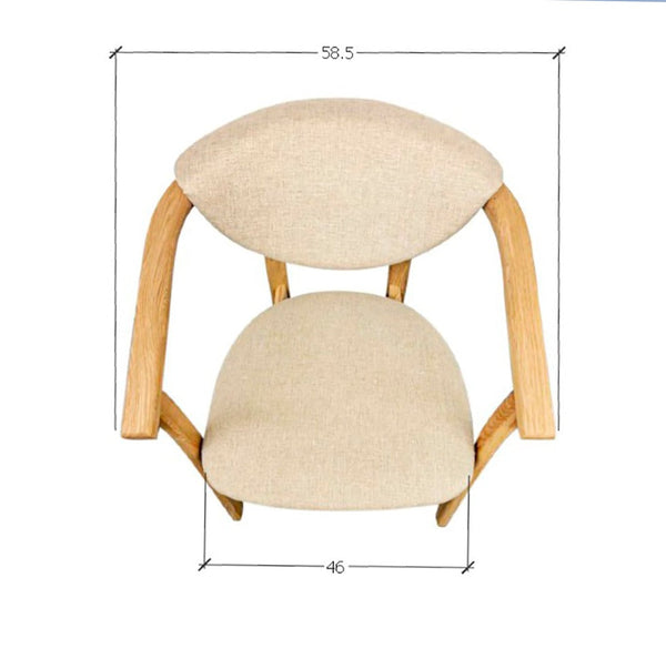 Set aus 2 oder 4 Esszimmerstühlen aus massiver Eiche Alexis, Bezug in Beige | NordicStory