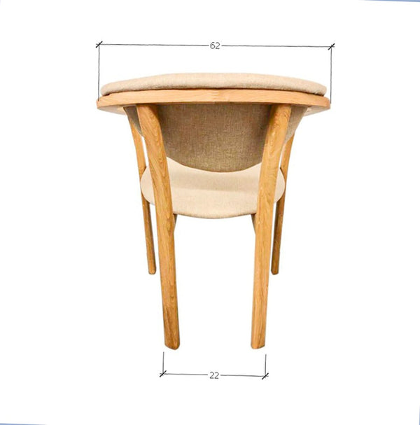 Set aus 2 oder 4 Esszimmerstühlen aus massiver Eiche Alexis, Bezug in Beige | NordicStory