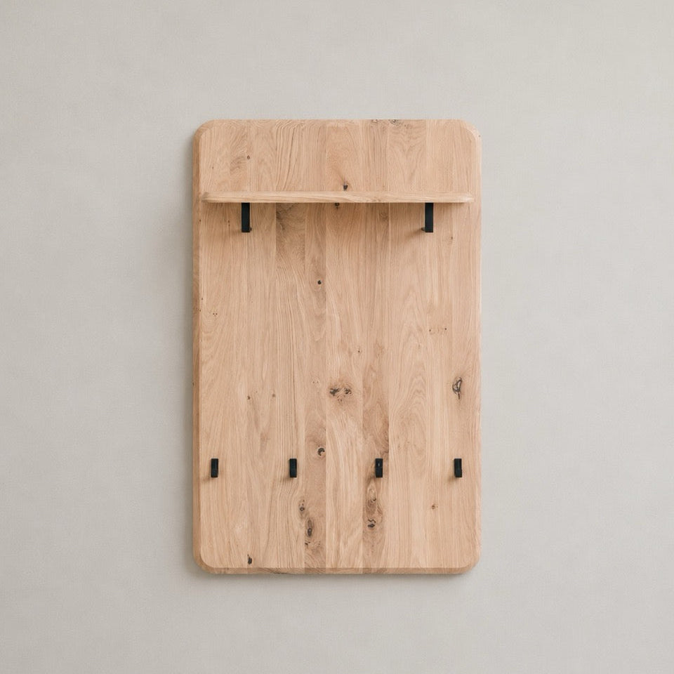 Wandgarderobe Sweden Massivholz Eiche/Nussbaum | VESKOR