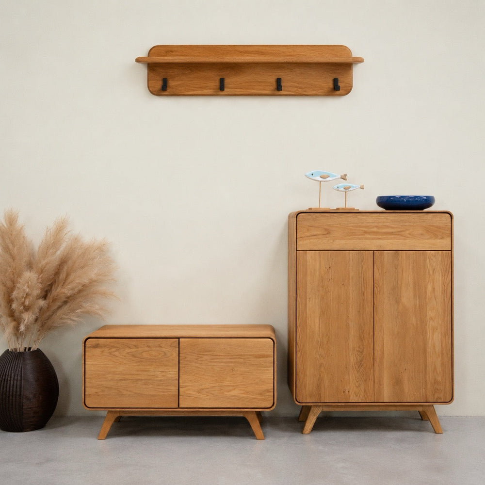 Wandgarderobe aus massiver Eiche Geneva | NordicStory