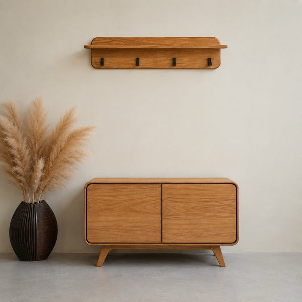 Wandgarderobe aus massiver Eiche Geneva | NordicStory