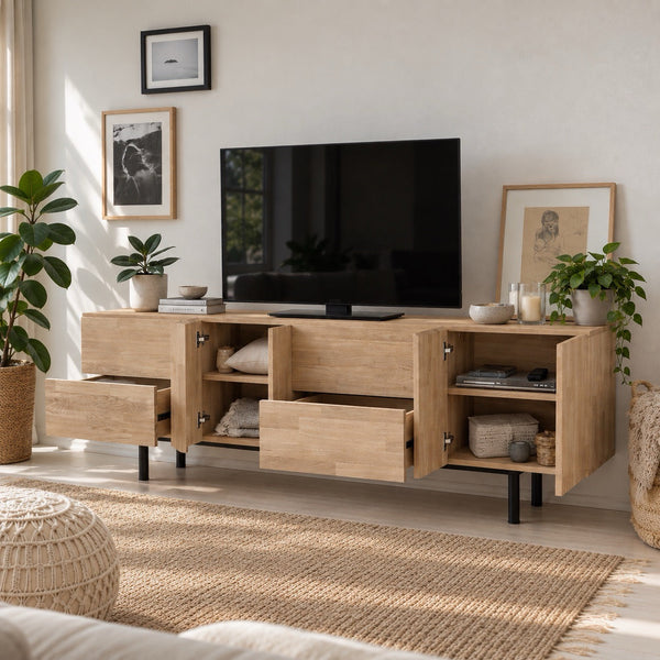 TV-Lowboard aus massiver Eiche Wardi | NordicStory