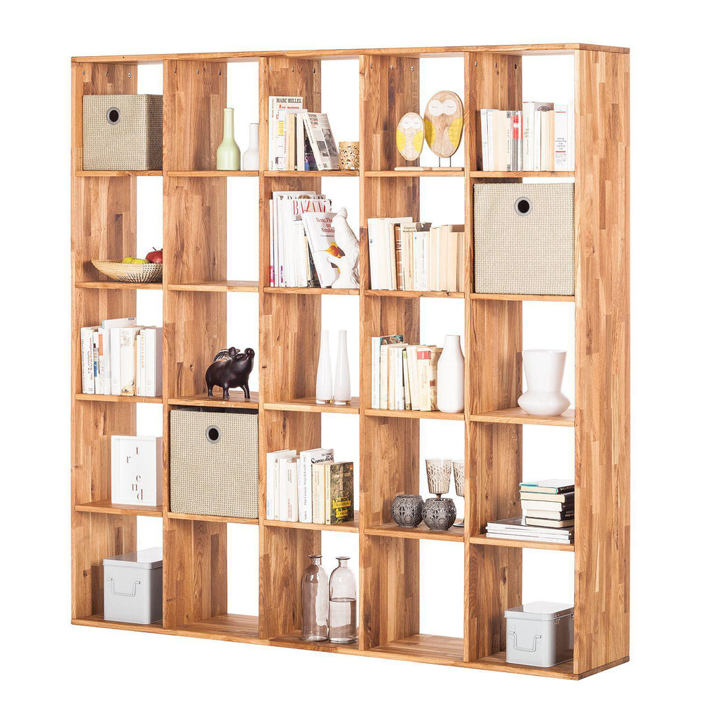 Bücherregal aus massiver Eiche Regal 5x5 | NordicStory