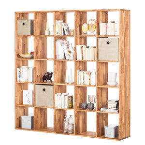 Bücherregal aus massiver Eiche Regal 5x5 | NordicStory