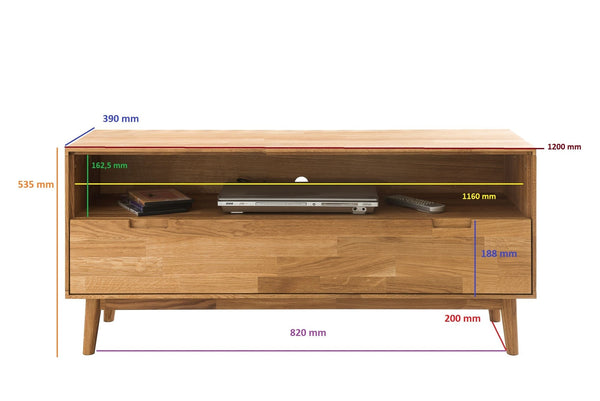 TV-Lowboard aus massiver Eiche Escandi 2 | NordicStory
