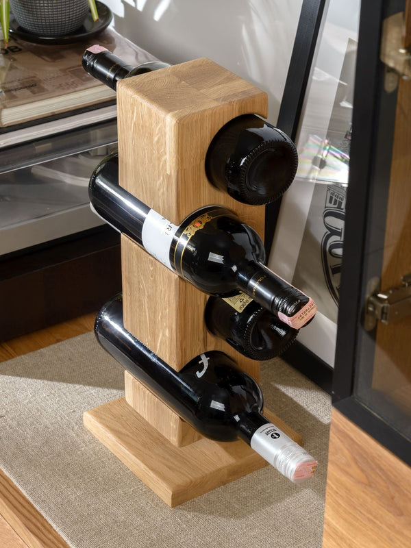 Wine rack of oak Alma, for 4 bottles | NordicStory