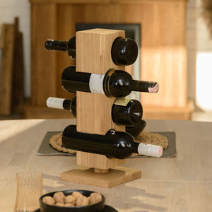 Wine rack of oak Alma, for 4 bottles | NordicStory