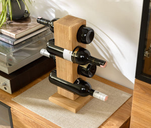 Wine rack of oak Alma, for 4 bottles | NordicStory